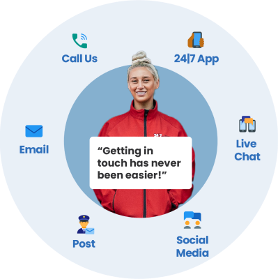 How customers can touch with 24|7 home rescue through various channels