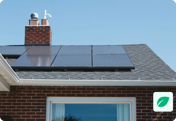 Solar panels installed on the home