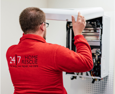 24|7 Home Rescue engineer is servicing a boiler